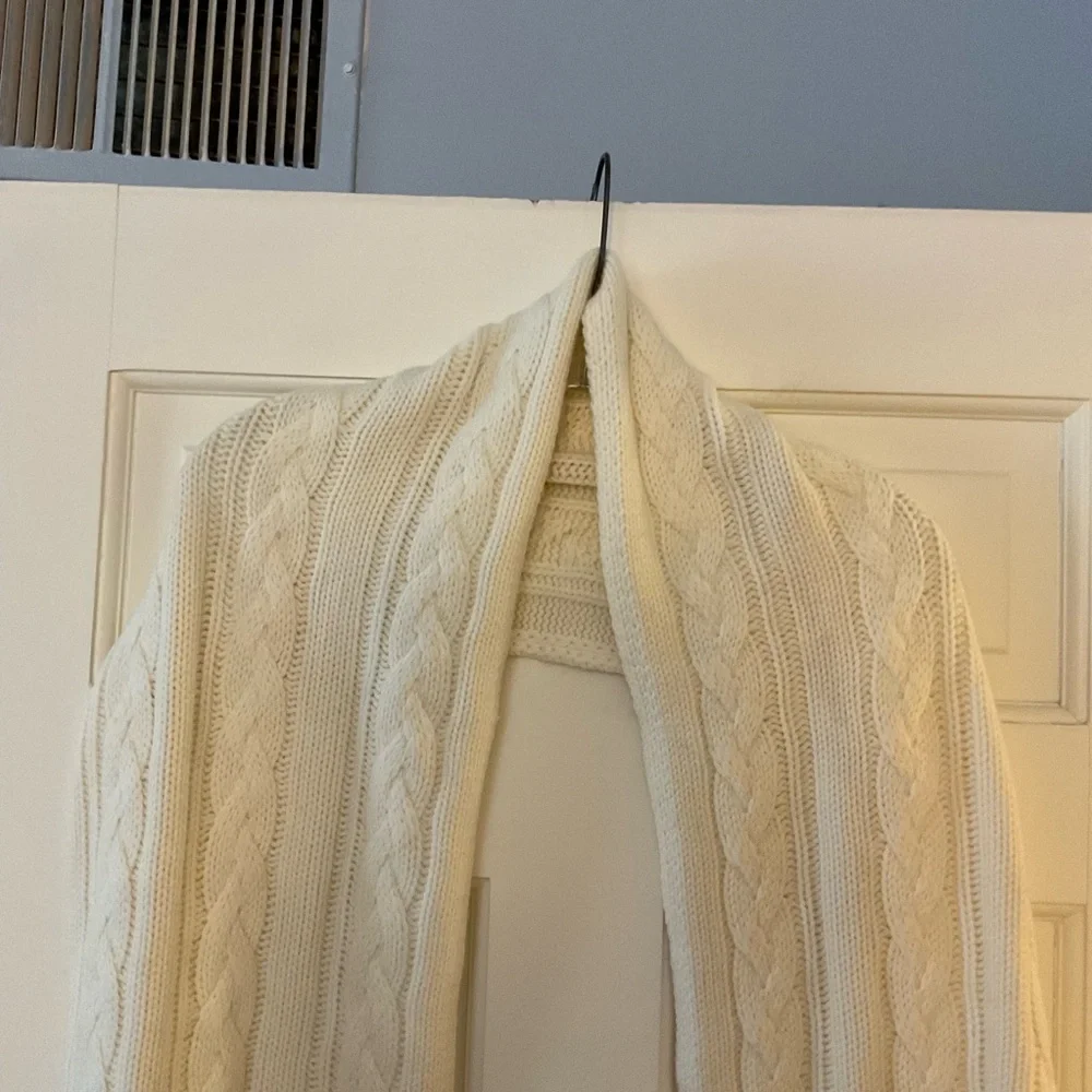 Madewell Chunky Cable-Stitch Scarf Winter White Ivory Knit‎ Wool Cashmere NWT